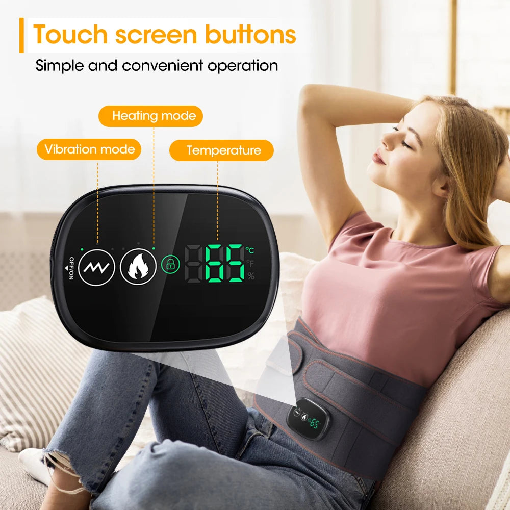 Heating Vibration Massager Belt, Red Light Hot Compress Waist Support Brace Waist Back Massage Lumbar Support Belt Health Care