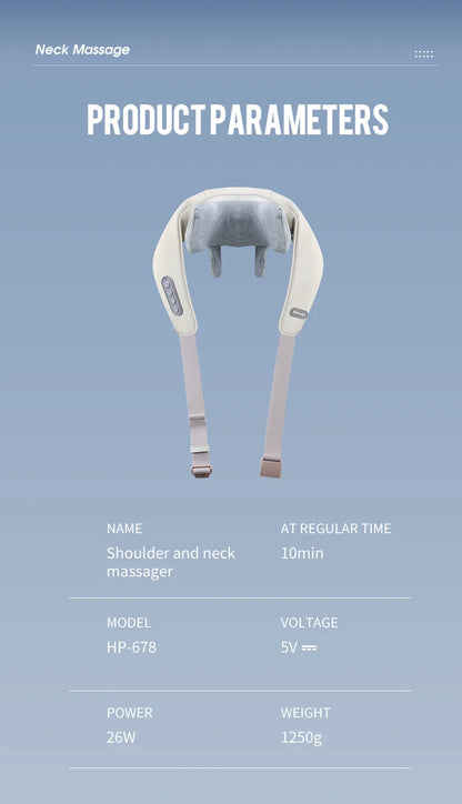 Foreverlily 26W Brushless Motor Neck And Shoulder Massager Wireless Shoulder And Back Kneading Massage Shawl Neck masajeador
