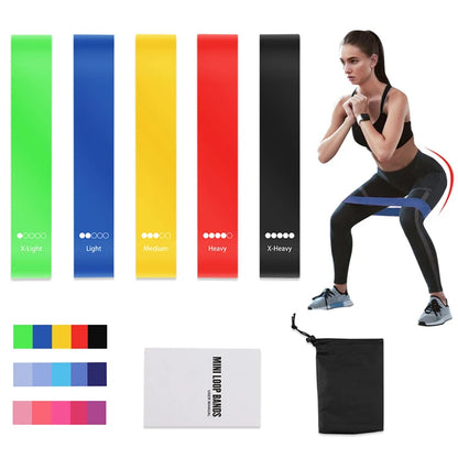 5 Levels TPE Resistance Bands Set – Fitness Exercise Bands for Home Workout, Yoga, Pilates, Physical Therapy, Strength Training