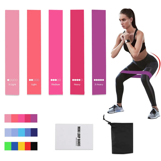 5 Levels TPE Resistance Bands Set – Fitness Exercise Bands for Home Workout, Yoga, Pilates, Physical Therapy, Strength Training